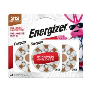 Energizer Size 312 EZ Turn and Lock Hearing Aid Batteries - 24 pack